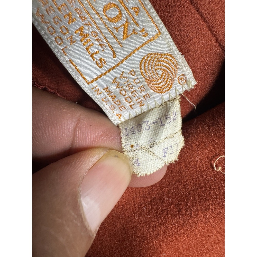 VTG Pendleton Merino Wool Orange Blazer Size 4 Button Jacket Collar‎ Pockets - Picture 5 of 8